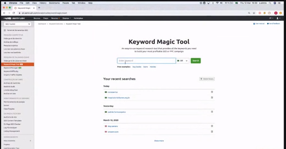 SEMrush Keyword Magic Tool